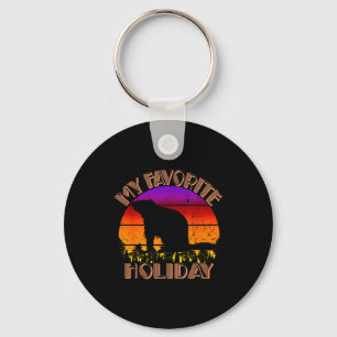 Vintage My Favorite Holiday Groundhog Day Key Ring