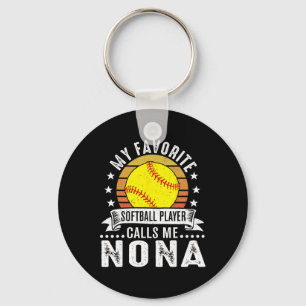Vintage My Favorite Softll Player Calls Me Nona Key Ring