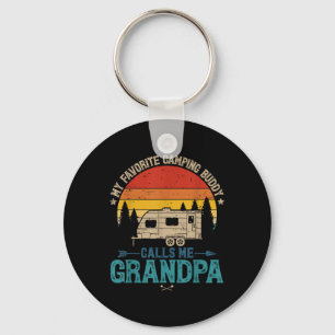 Vintage My Favourite Camping Buddy Calls Me Grandp Key Ring