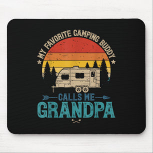 Vintage My Favourite Camping Buddy Calls Me Grandp Mouse Mat