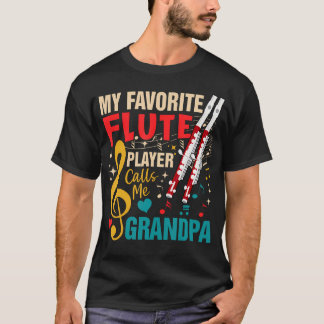 Vintage My Favourite Flute Player Calls Me Grandpa T-Shirt