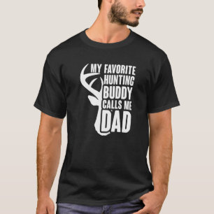 Vintage My Favourite Hunting Buddy Calls Me Dad Hu T-Shirt