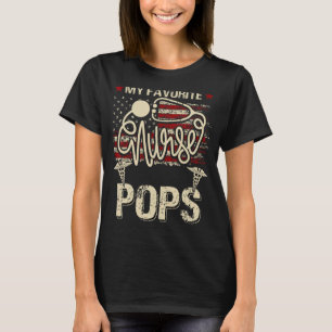 Vintage My Favourite Nurse Pops American Flag Fath T-Shirt