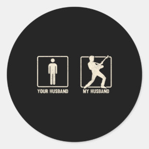 Vintage my husband plays guitar music lover classic round sticker
