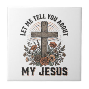 Vintage My Jesus Floral Cross Christian Shirt (2) Tile