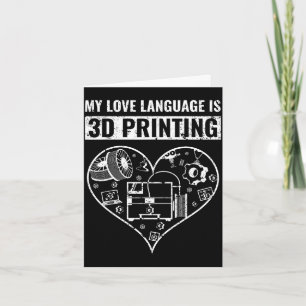 Vintage my love-language is 3d printing card