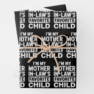 Vintage My Mother in Laws Favourite Child Humour  Wrapping Paper Sheet
