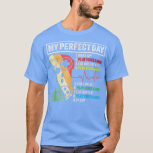 Vintage My Perfect Day Video Games Tee Funny Cool