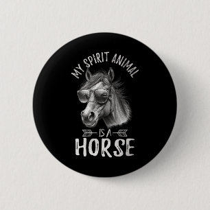 Vintage My Spirit Animal Is A Horse 6 Cm Round Badge