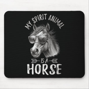 Vintage My Spirit Animal Is A Horse Mouse Mat