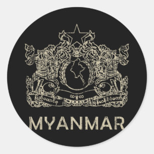 Vintage Myanmar Classic Round Sticker