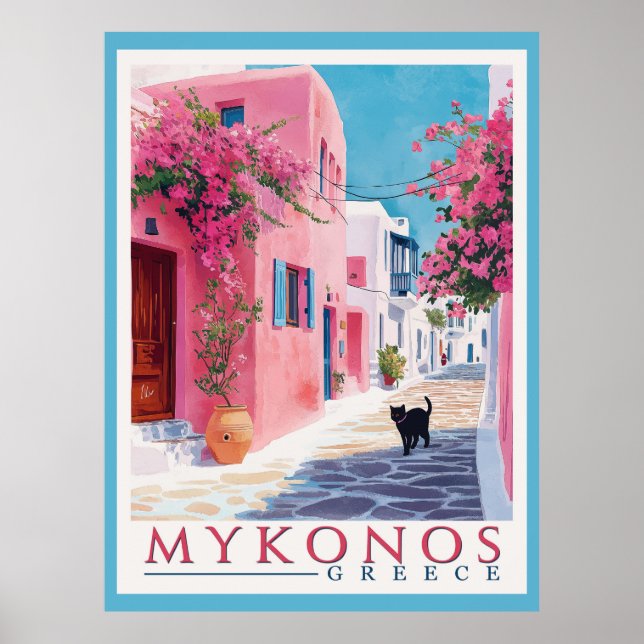Vintage Mykonos, Greek Poster (Front)