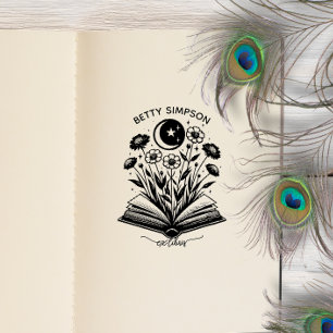 Vintage Mystic book Custom ex libris stamp 
