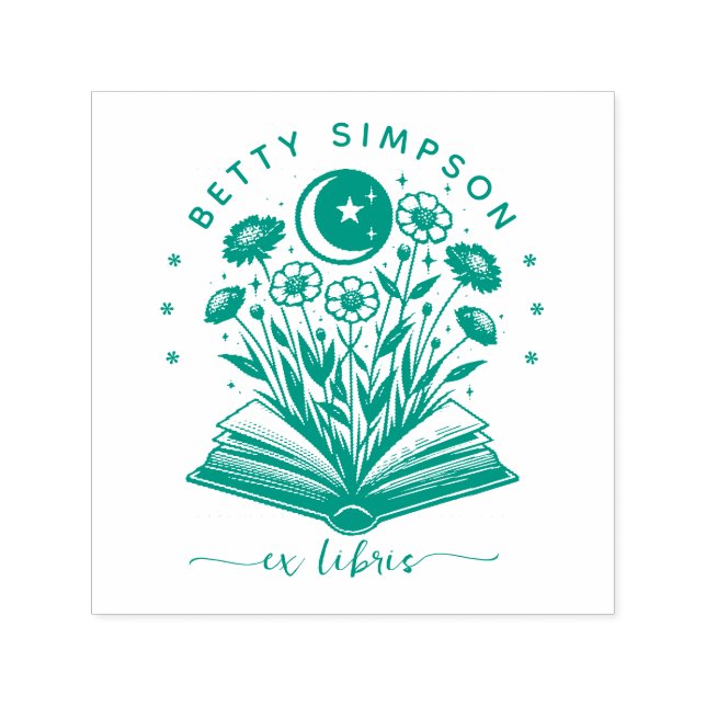 Vintage Mystic book Custom ex libris stamp  (Design)