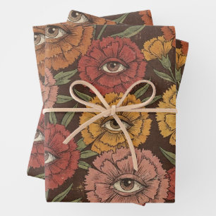 Vintage Mystic Carnation Floral Wrapping Paper She