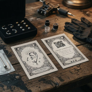 Vintage Mystical Ear Piercing Celestial Business Card