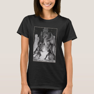 Vintage Mythical Mediaeval Castle Knights and Drag T-Shirt