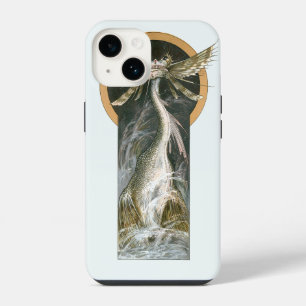 Vintage Mythology, a Winged Dragon in the Ocean iPhone 14 Case