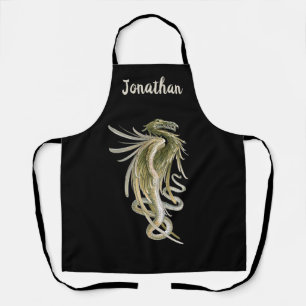 Vintage Mythology, Winged Dragon with a Snake Tail Apron