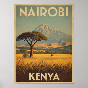 Vintage Nairobi Travel Poster