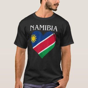 Vintage Namibia Flag Heart For Namibian T-Shirt