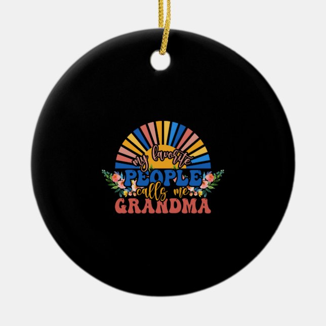 Vintage Nana Ceramic Tree Decoration (Front)