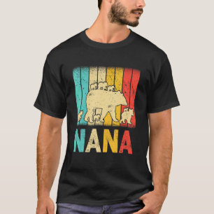Vintage Nana Grandma Bear With 3 Cub Mother's Day T-Shirt