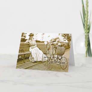 Vintage Nanny And Baby Notecard