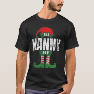 Vintage Nanny Elf Costume Matching Family Gifts Ch T-Shirt