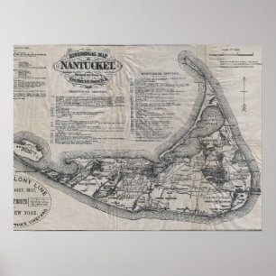 Vintage Nantucket Map Poster