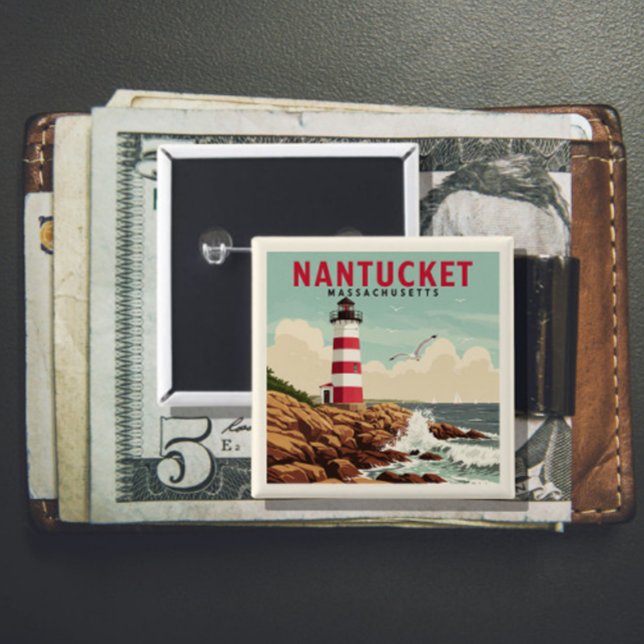 Vintage Nantucket Massachusetts 15 Cm Square Badge (Creator Uploaded)