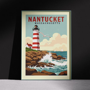 Vintage Nantucket Massachusetts Poster