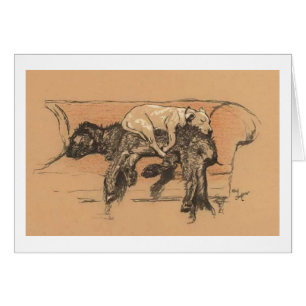 Vintage - Nap Time for Two Dogs,