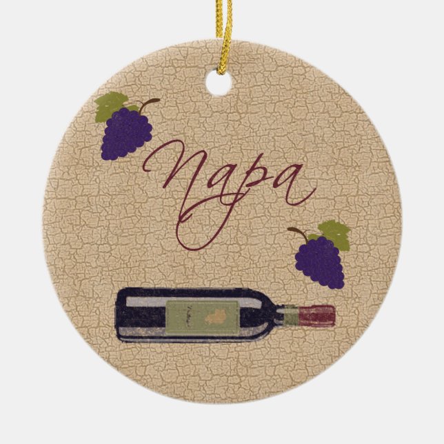 Vintage Napa Wine Ornament (Front)