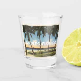 Vintage Naples, Florida view of gulf Shot Glass
