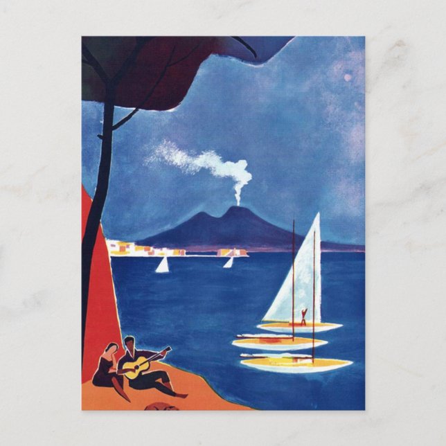 Vintage Naples Italy Travel Postcard (Front)