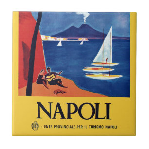 Vintage Naples Italy Travel Tile