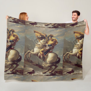 Vintage Napoleon Crossing the Alps Fleece Blanket