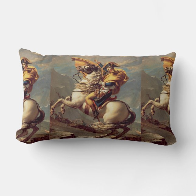 Vintage Napoleon Crossing the Alps Lumbar Cushion (Front)