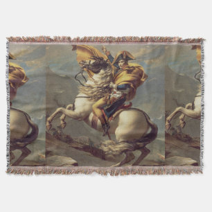 Vintage Napoleon Crossing the Alps Throw Blanket