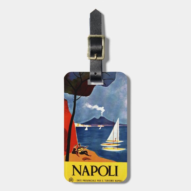 Vintage Napoli (Naples) custom luggage tag (Front Vertical)