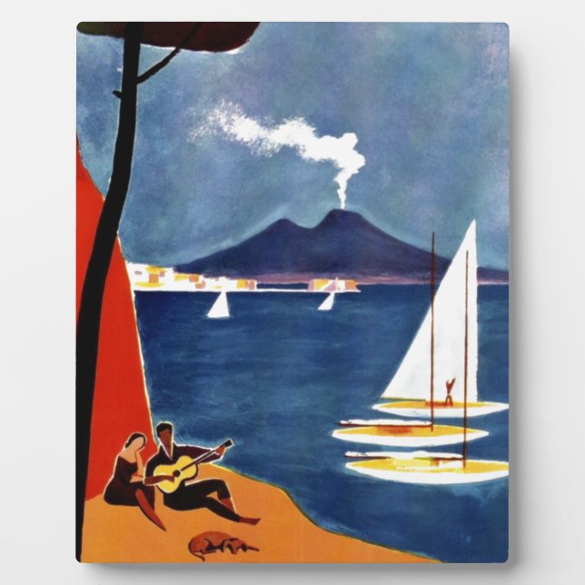 Vintage Napoli Travel Love Romance Plaque (Front)