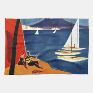 Vintage Napoli Travel Love Romance Tea Towel