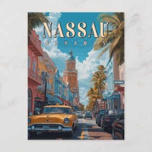 Vintage Nassau Bahamas postcard - Classic Tropical