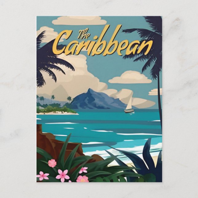 Vintage nassau Bahamas the caribbean vacation  Postcard (Front)