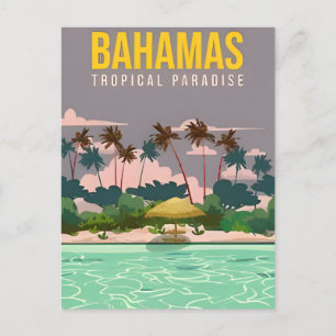 Vintage nassau Bahamas tropical island vacation  Postcard