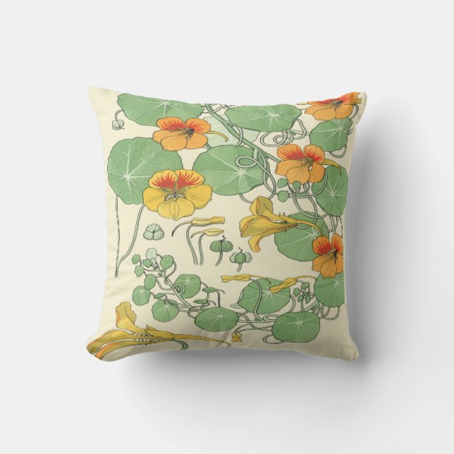Vintage Nasturtium Cushion (Front)