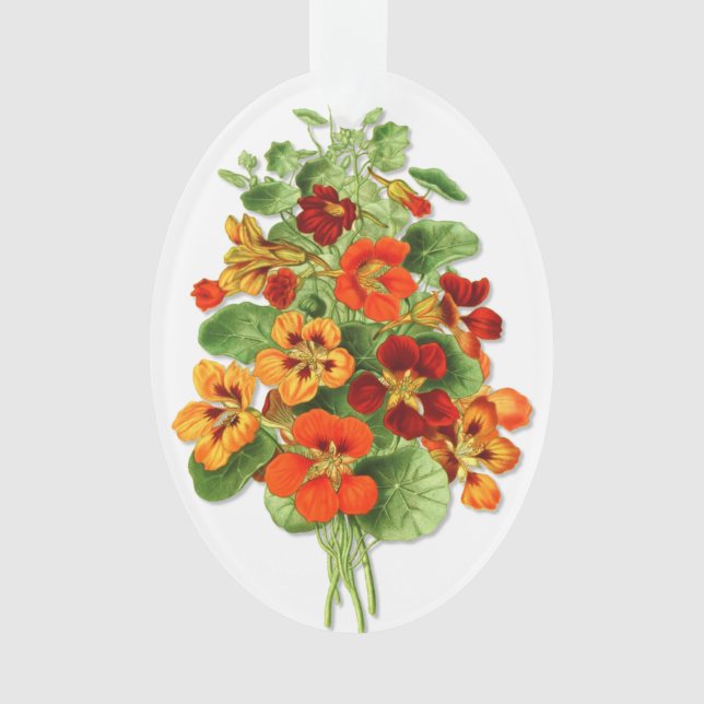 Vintage Nasturtiums Ornament (Front)