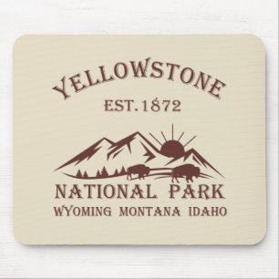 Vintage National Park Yellowstone Mouse Mat
