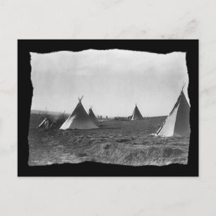Vintage Native American Apache Tipis Postcard
